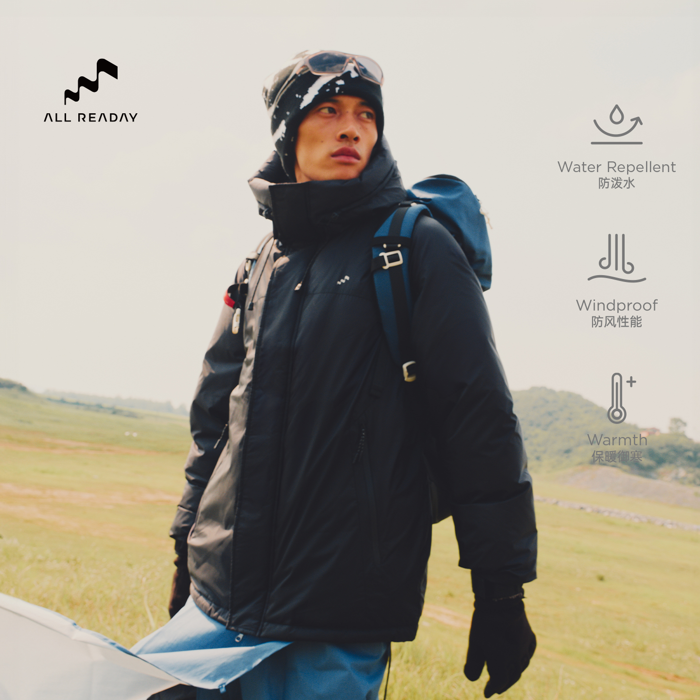 男士户外徒步保暖羽绒服
