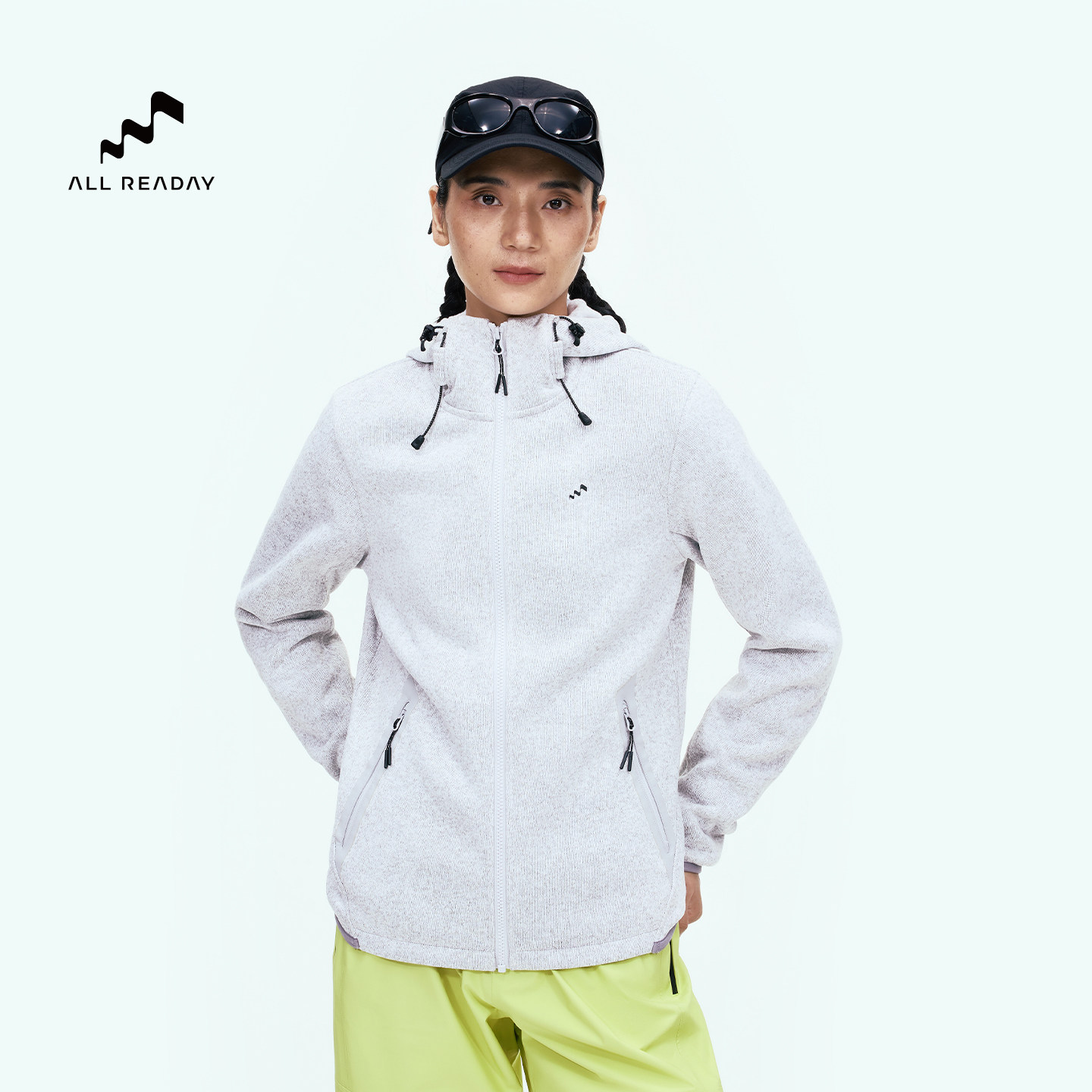ALLREADAY新奇天 户外抓绒衣女一日徒步加绒登山卫衣外套新款