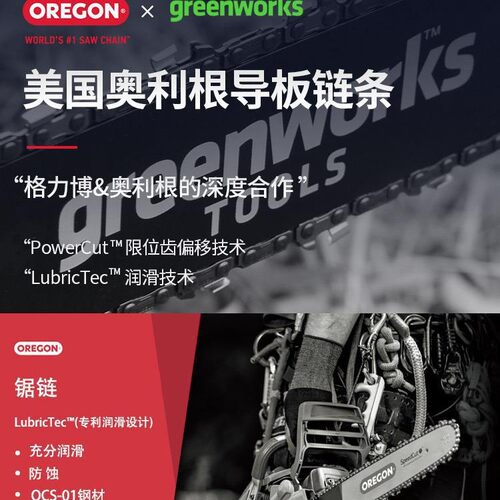 格力博锂电电锯CSF401充电式伐木锯大功率电链锯手提式链条锯锯柴
