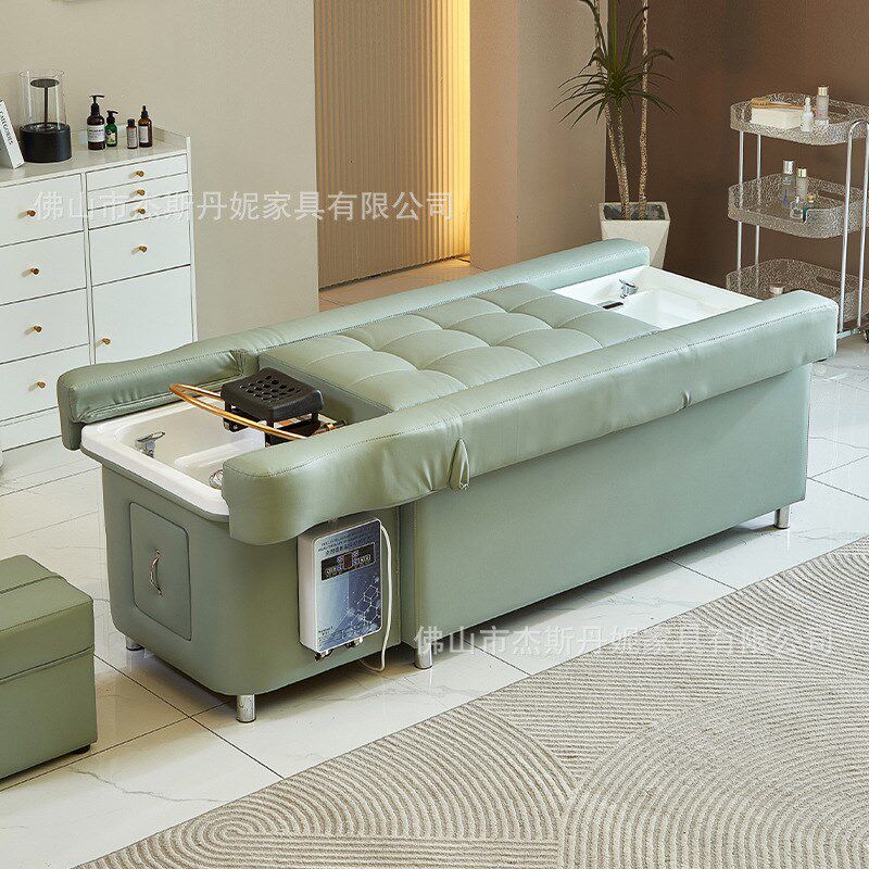 电动升降洗头床恒温水循环头疗床按摩熏蒸沐足足疗理发店发廊专用