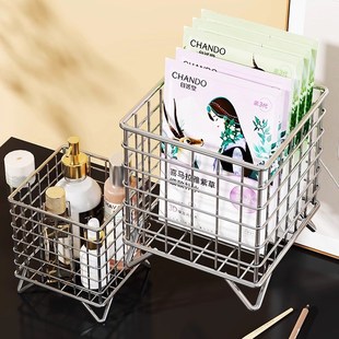 梳妆台上面膜收纳盒桌面护肤品置物架子卫生间洗手台化妆品收纳筐