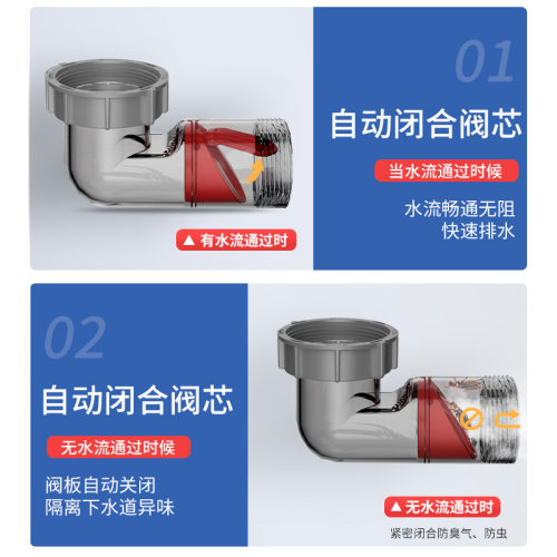工厂源头洗菜盆水槽排水管弹跳芯下水头厨房下水管防堵防臭下水器