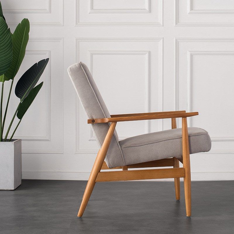 北欧客厅阳台实木单人躺椅休闲沙发椅子 白蜡木/黄铜/现货,住宅家具,皮布沙发,淘宝优惠券,粉丝福利购,淘宝优惠卷