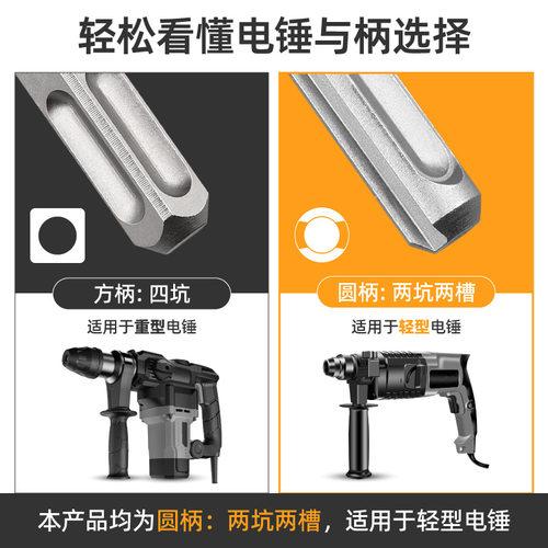 Hi -Spec 17件套电锤钻头冲击钻头镐凿子铲头电锺钻头圆柄十字