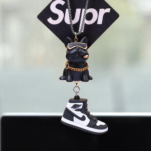 超酷斗牛犬汽车挂件男精致汽车挂件男生卡通车内吊饰后视镜吊坠