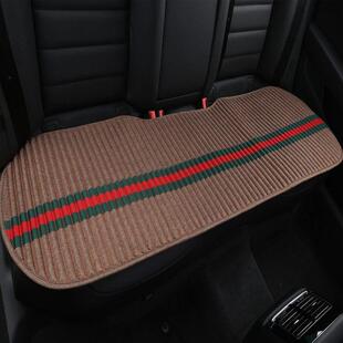 汽车后排坐垫无靠背夏季亚麻单片长条简约透气四季通用后排三人座