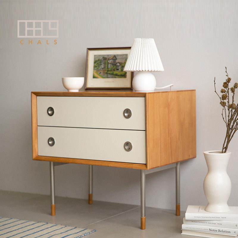 床头柜实木简约现代轻奢边柜小桌子床头置物架不锈钢床头柜沙发柜