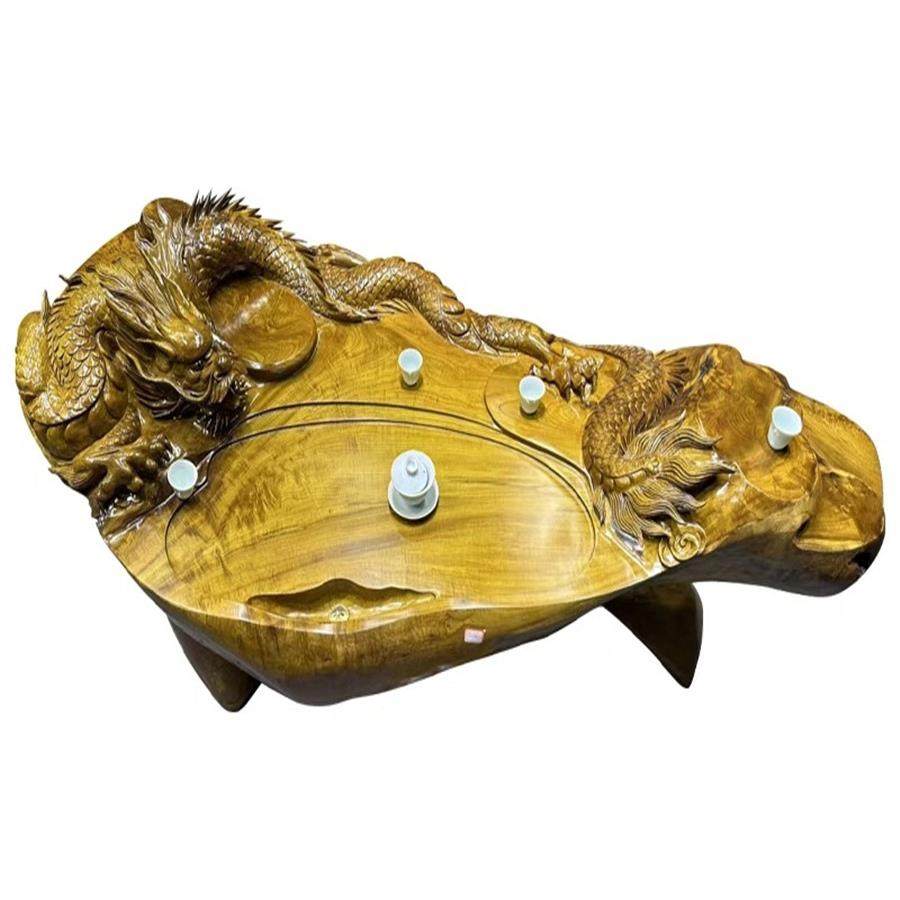 金丝楠木整体根雕茶几鸡翅木黄金樟树根实木功夫桌香樟木茶台特大