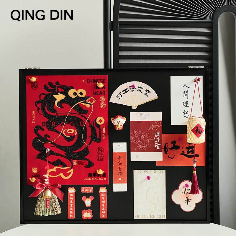 QINGDIN中式电表箱装饰画轻奢高级感新款客厅电表箱磁吸黑板挂画