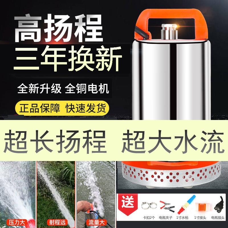 直流潜水泵电瓶12V24V48V60伏电动车家用小型抽水泵农用灌溉 抽水