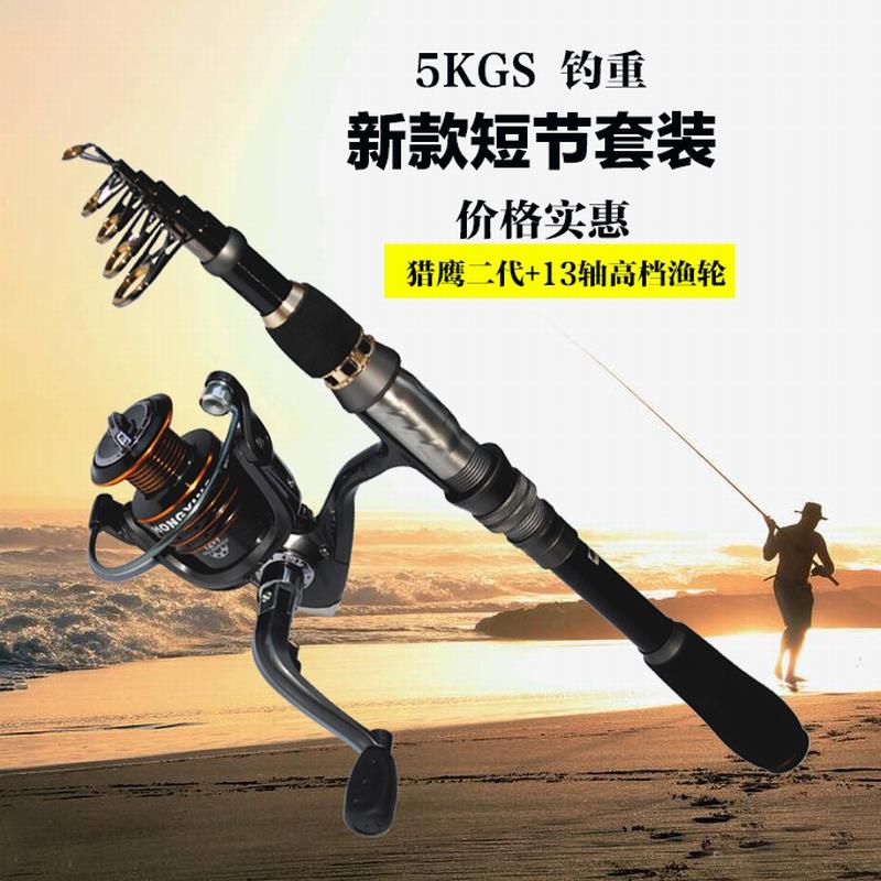 短节小海杆超轻超细抛竿海竿套装全套组合甩杆碳素海钓竿远投轮子