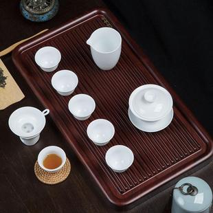 沥排水盘 电木茶盘花梨实木家用简易整块黑檀茶台大小型石头竹套装