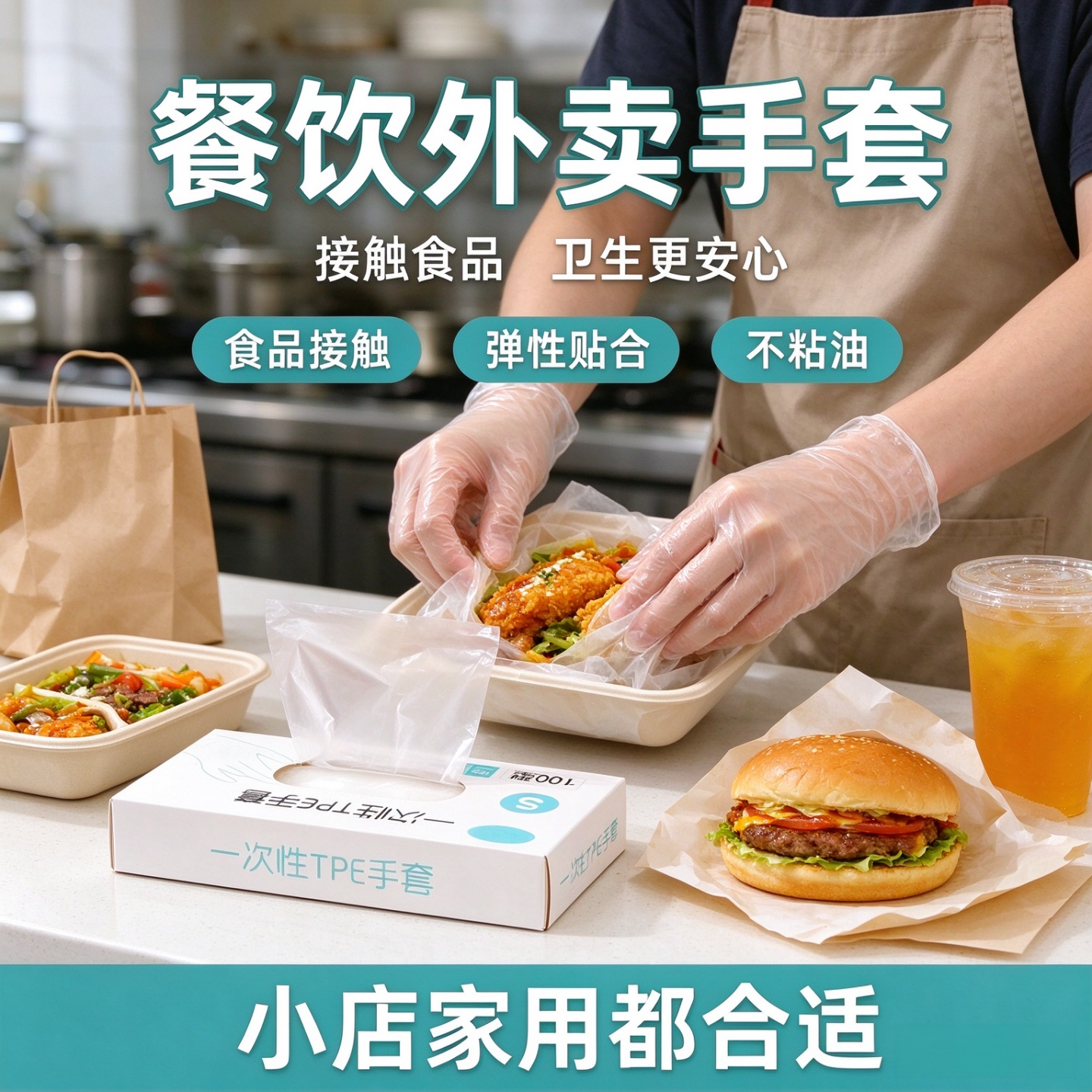 TPE一次性手套加厚防水防油
