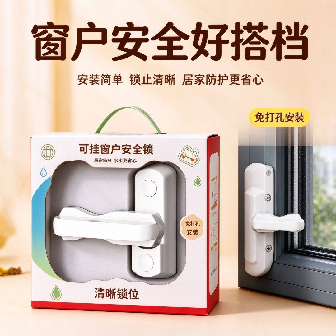 塑钢平开窗T型免打孔限位锁
