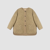 FW101634 外套 二米专享 侘寂风葫芦纹廓型复古宽松圆领中长款