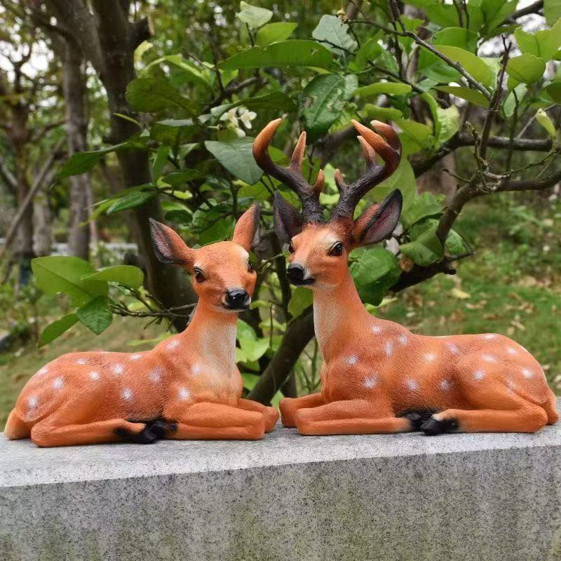 仿真梅花鹿树脂落地摆件室外花园别墅小院子庭院草坪阳台装饰摆放