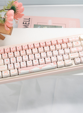 猫形MAO派对小猫键帽MAC可爱pbt热升华HI75 HI8 S99 F99 104 F87