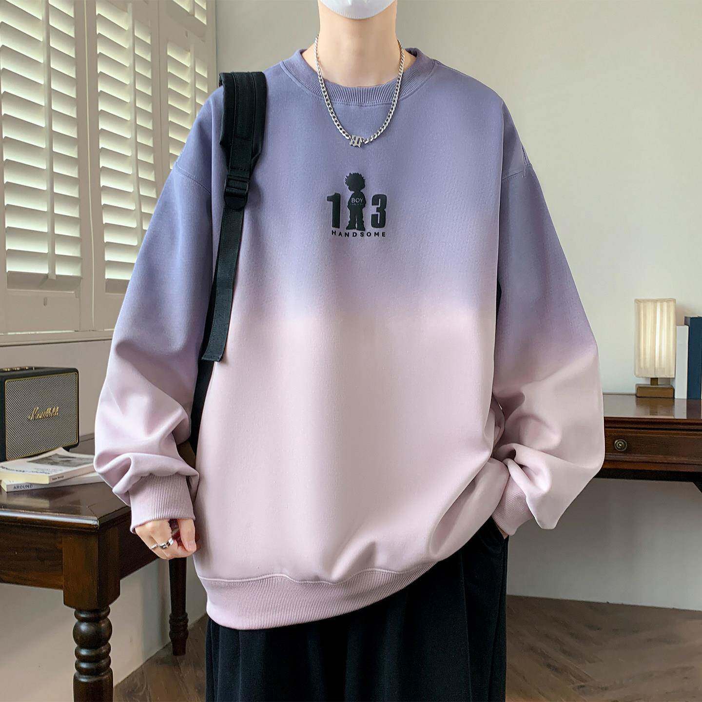 春秋季圆领卫衣男孩高中初中学生长袖t恤青少年大童套头衫上衣服