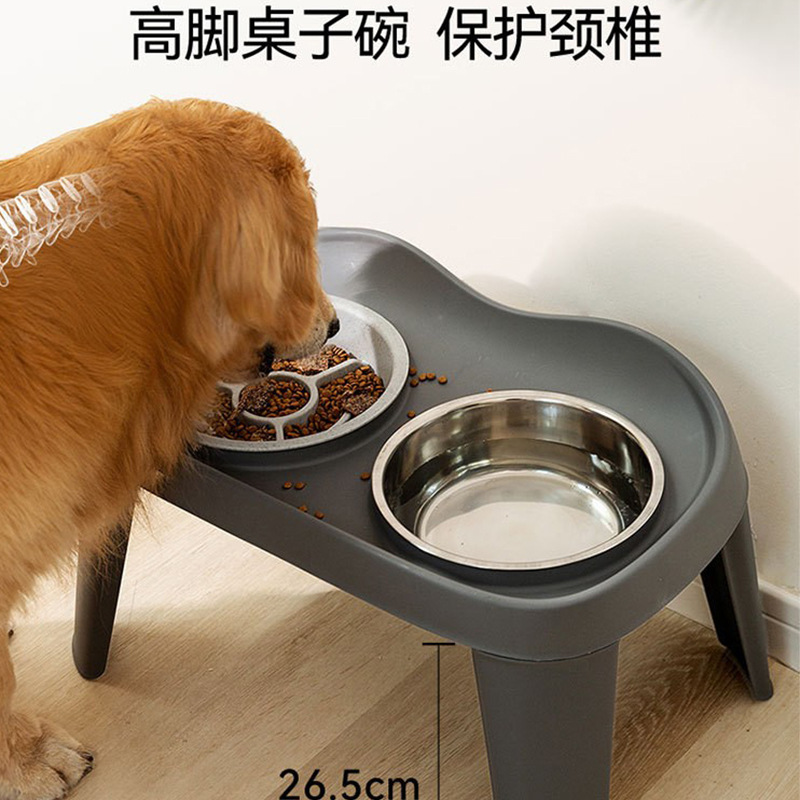 宠物碗大狗狗经典折叠高架双碗中大型犬狗碗金毛大狗喂食碗吃粮碗