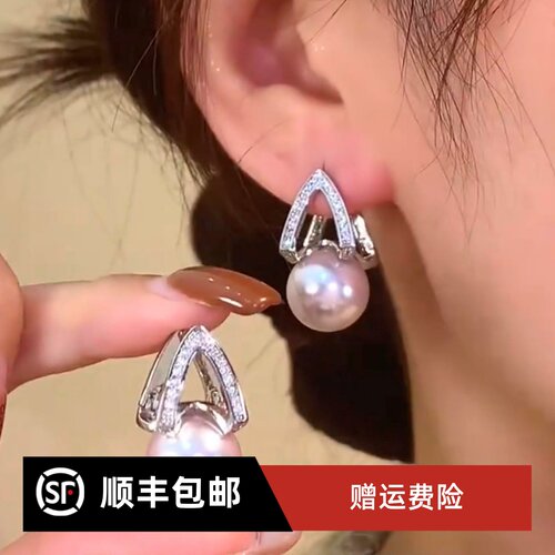 陈数同款钻石珍珠耳扣女