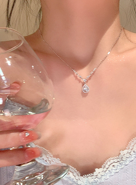 韩系水滴闪锆项炼配饰女锁骨链
