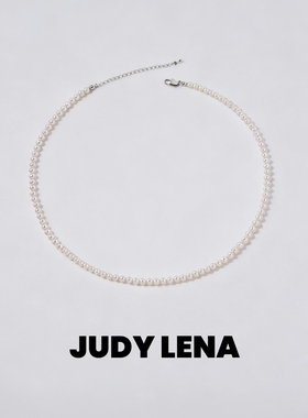 JUDY LENA施家珍珠项链女款毛衣链轻奢高级感锁骨链圆珠颈链礼物