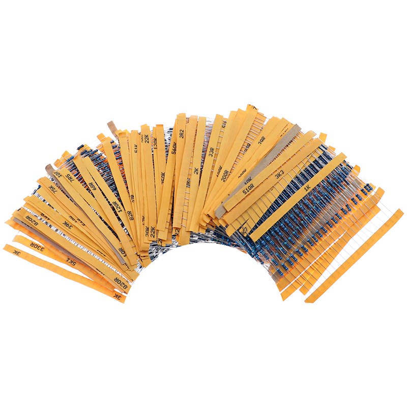 75种阻值每种20只1/4W金属膜电阻包五色环1%直插电阻器混装元件包