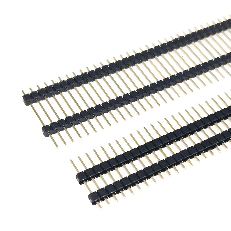 2.54MM 1*40P 单排双塑 针长13/15/17/19/21/25/30MM 单排针 直针