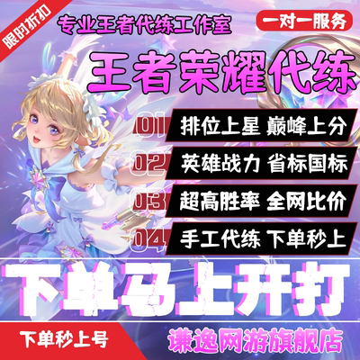 王者荣耀代打代练小国标省标排位战力巅峰赛小魔方陪玩带上分车队