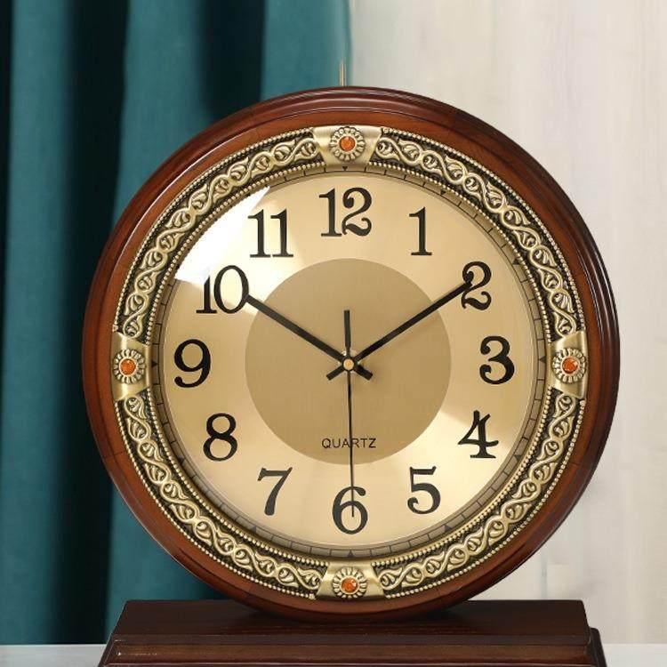 欧式台钟轻奢实木座钟摆钟台式钟表客厅复古桌面摆件坐钟装饰时钟,橡塑材料及制品,亚克力管/有机玻璃管,淘宝优惠券,粉丝福利购,淘宝优惠卷