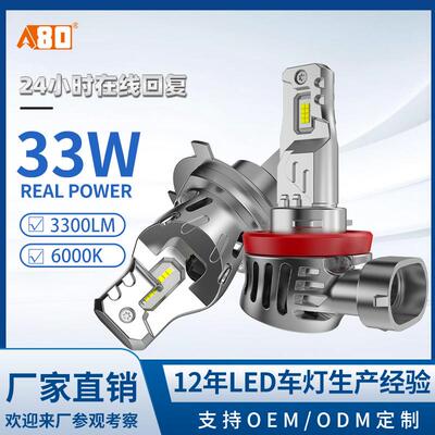 A80-B030汽车LED大灯30W高亮9005远近光一体H4前大灯H7汽车无损