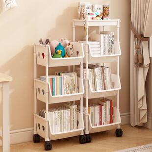 书架办公室桌面置物架书桌旁小推车客厅浴室可移动带轮落地收纳架
