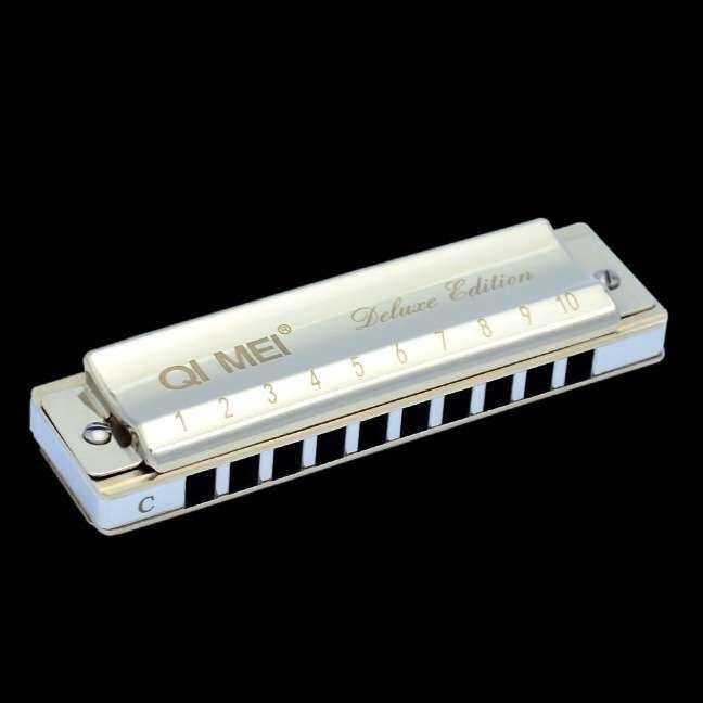 奇美布鲁斯口琴10孔全金属琴格铜格版 珍藏版 十孔高档蓝调口琴