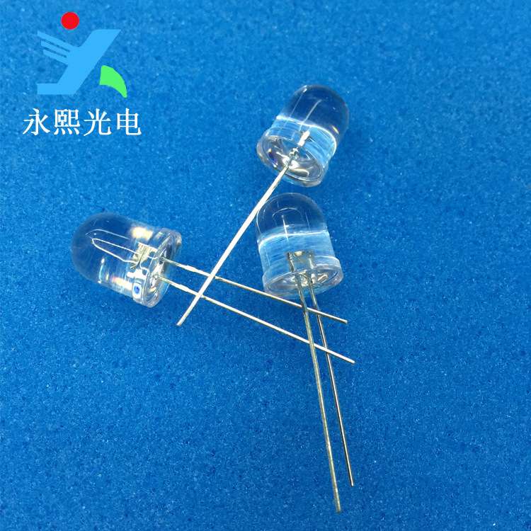 10MM自闪白发红led灯珠发光二极管 F10单闪红光 短脚红灯