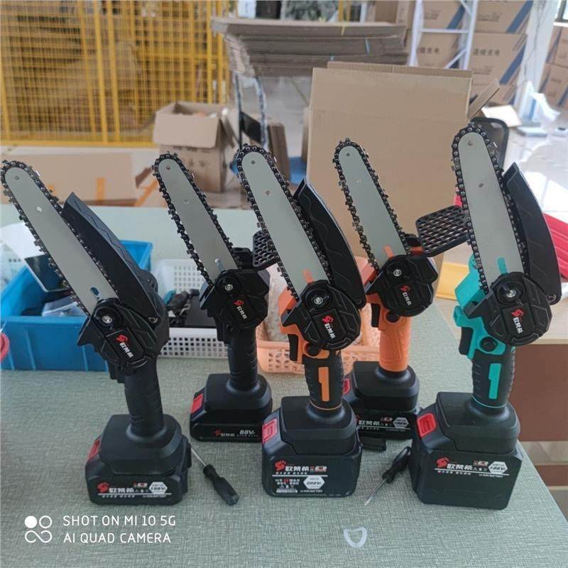6寸电锯充电手提超长待机大功率电链锯伐木砍树修枝锯21v无刷电机