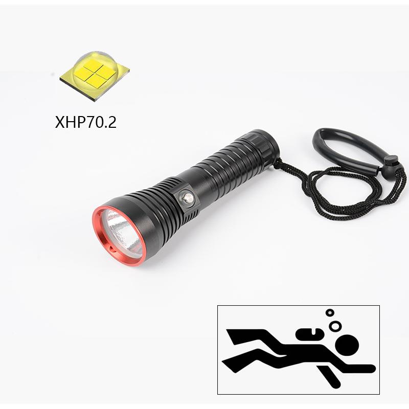 P70潜水手电大功率LED水下照明大功率潜水灯白光黄光P70潜水手电