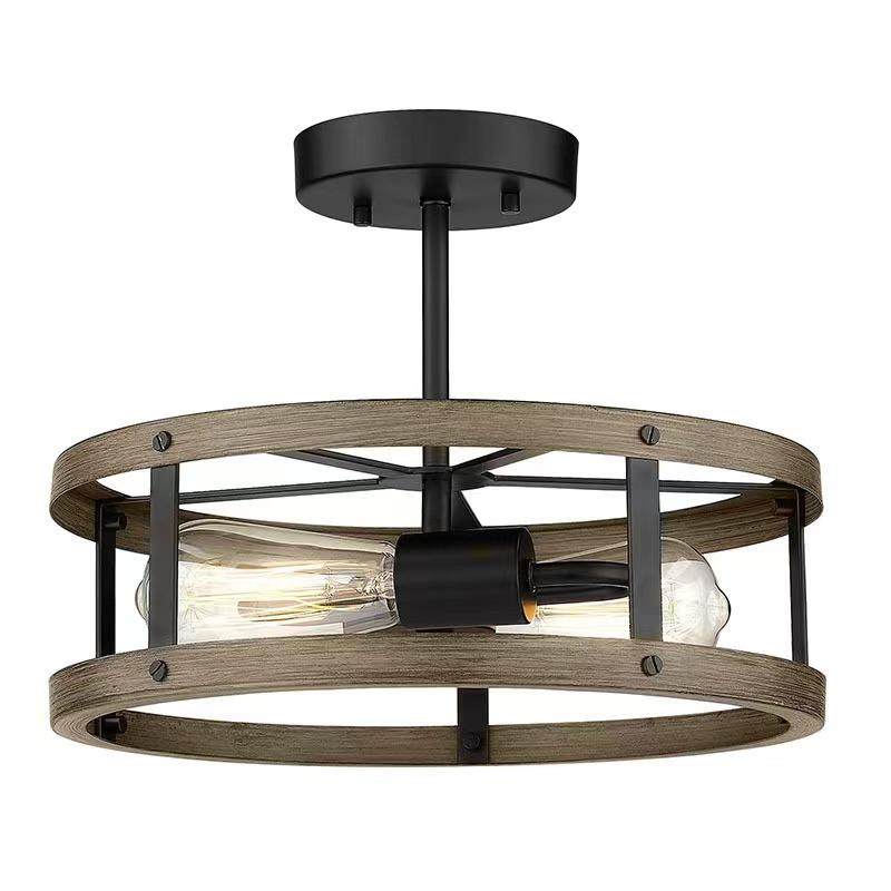 跨境亚马逊贸易工业风铁艺复古loft仿木纹厨房客厅卧室圆形吸顶灯,橡塑材料及制品,亚克力管/有机玻璃管,淘宝优惠券,粉丝福利购,淘宝优惠卷