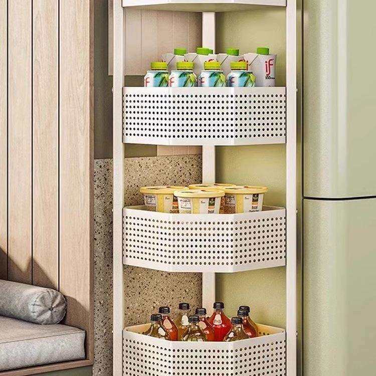 厨房三角可移动置物架转角水果蔬菜收纳篮子墙角锅具多功能收纳架