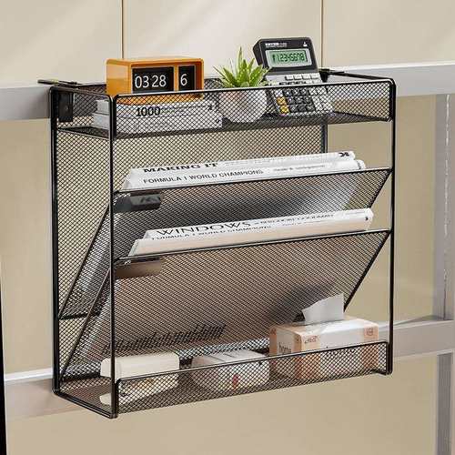 办公室工位收纳架办公桌桌面屏风挂篮床头悬挂多层整理置物架