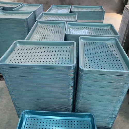 加厚不锈钢蒸饭车盘子 加厚饭盘托盘带孔蒸盘馒头盘蒸箱