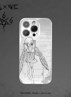 Siouxsie简约病娇少女手机壳适用苹果15proMax涂鸦iPhone14plus线条感12mini/13日系7plus/8艺术xr防摔11软壳