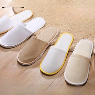 宾馆一次性拖鞋拉毛绒酒店民宿高端加厚加大码麻布拖鞋居家客房用