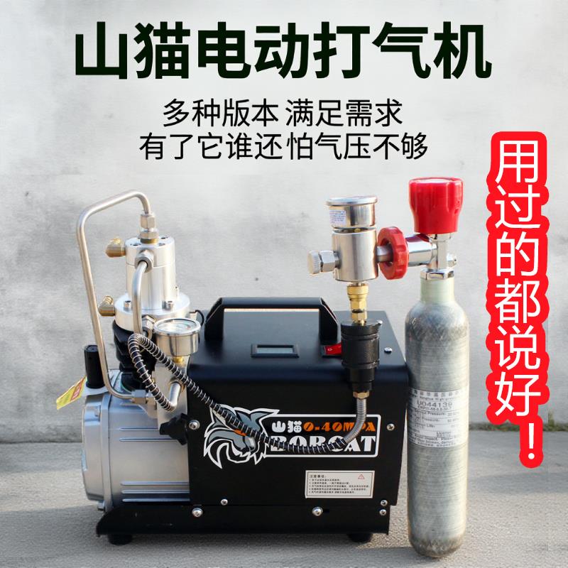 山猫电动高压打气机40mpa 高压打气机30mpa 小型单缸水冷打气机筒