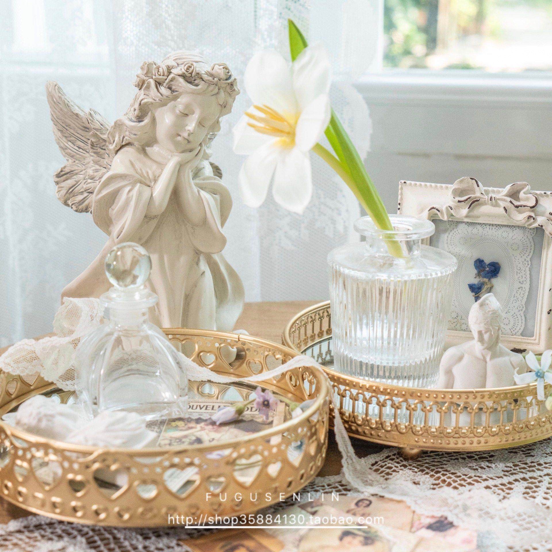 北欧轻奢铁艺镀金玻璃镜面托盘软装家居摆件盘装饰拍照道具收纳盘,家居饰品,装饰摆件,淘宝优惠券,粉丝福利购,淘宝优惠卷