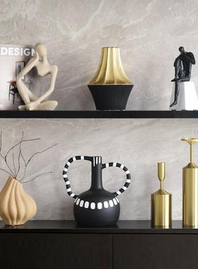 高级感小众样板间客厅法式轻奢艺术软装饰品侘寂覆古摆设家居摆件