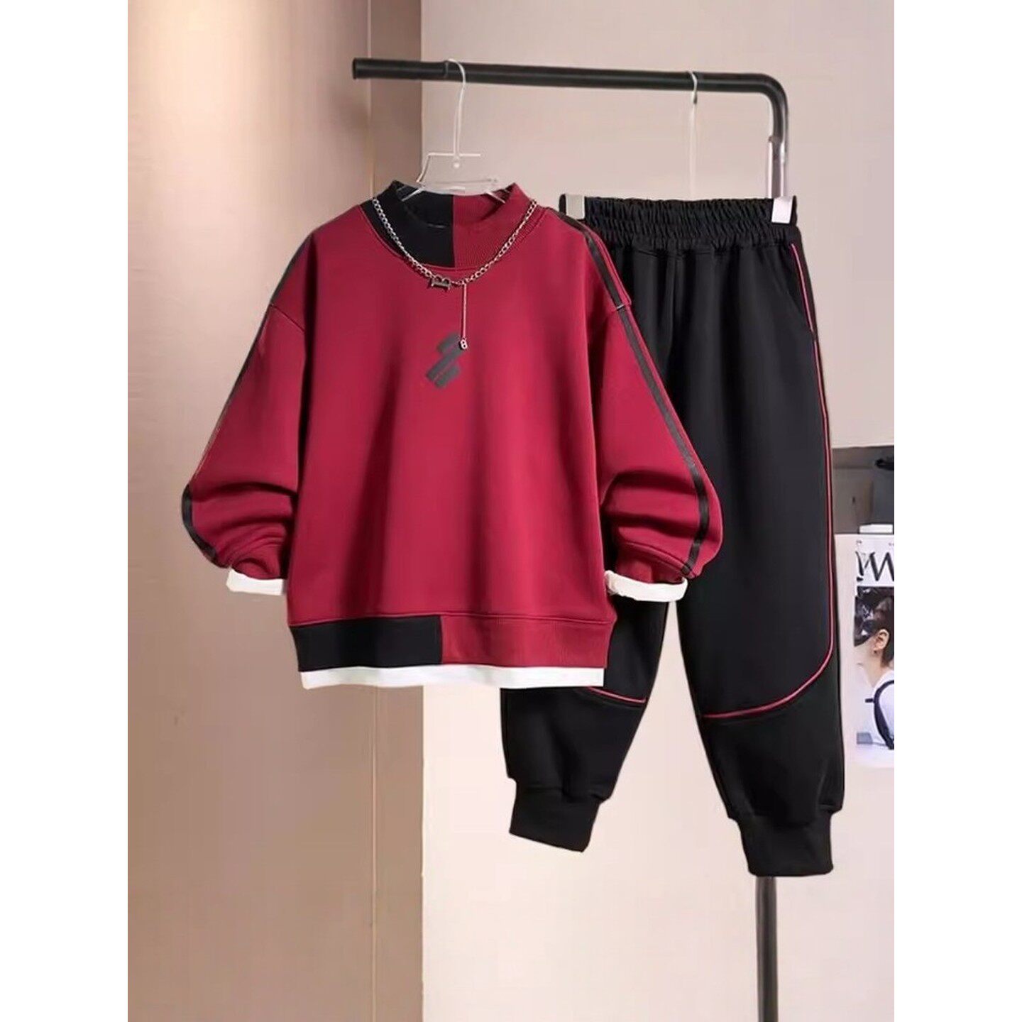 法国BADNUT男童套装2025新款帅气时髦本命年秋冬加绒儿童过年衣服