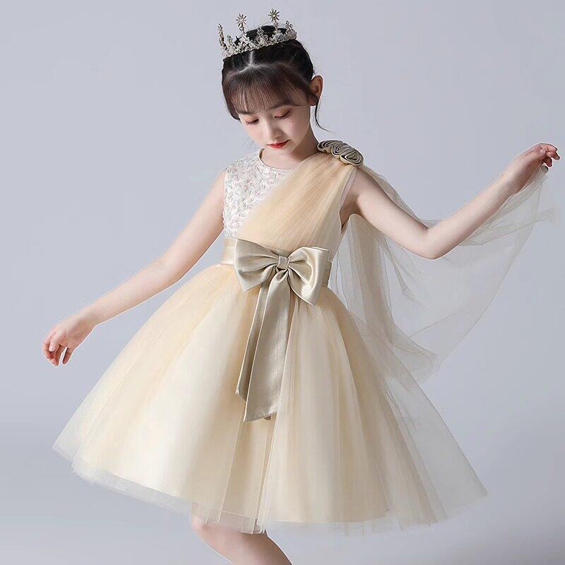 AGLFLIN女童连衣裙2026夏季新款儿童礼服公主裙花童婚礼蓬蓬裙子