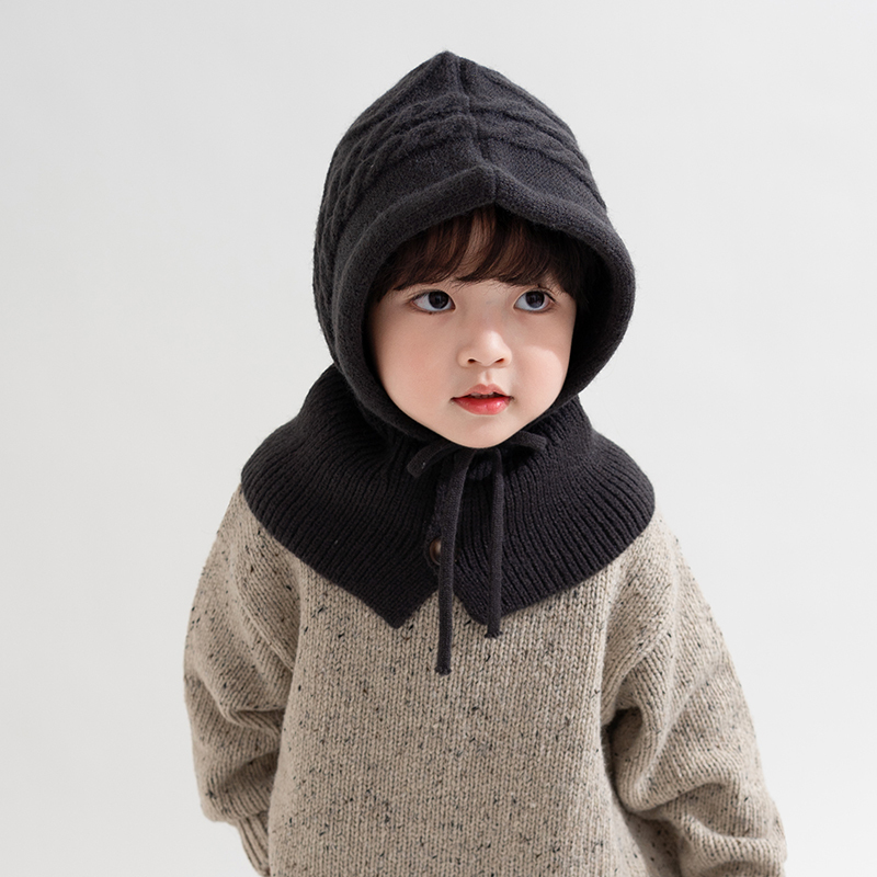 英国NextRoad儿童帽子围脖一体帽秋冬季针织毛线帽护耳保暖帽套头