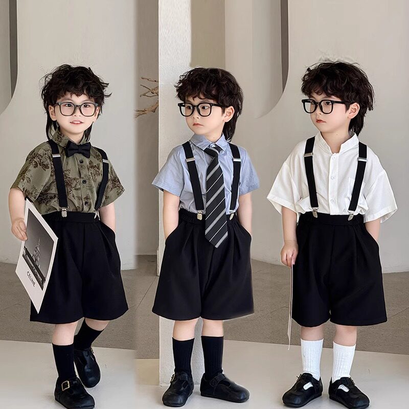 法国Uamtor西装套装2026夏季新款男童礼服演出服花童小西服潮