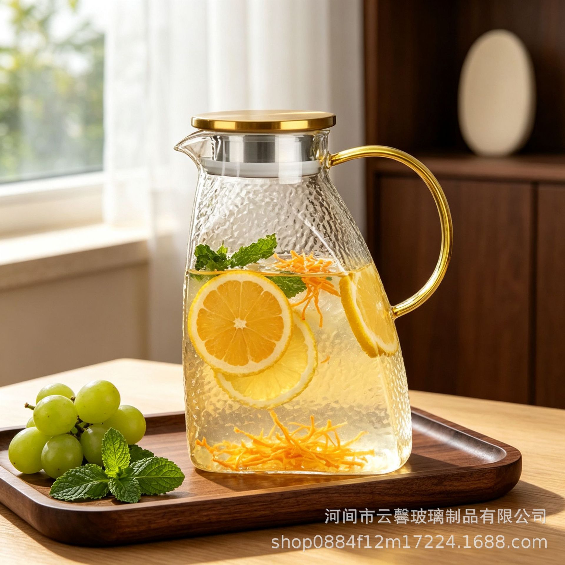 夏季家用锤纹凉水壶高硼
